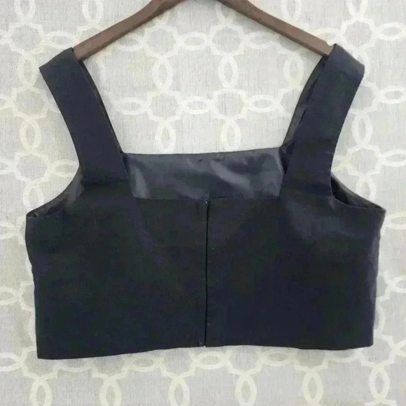 Asos Design Black Crop Tank Top Women's 10 - Picture 2 of 7